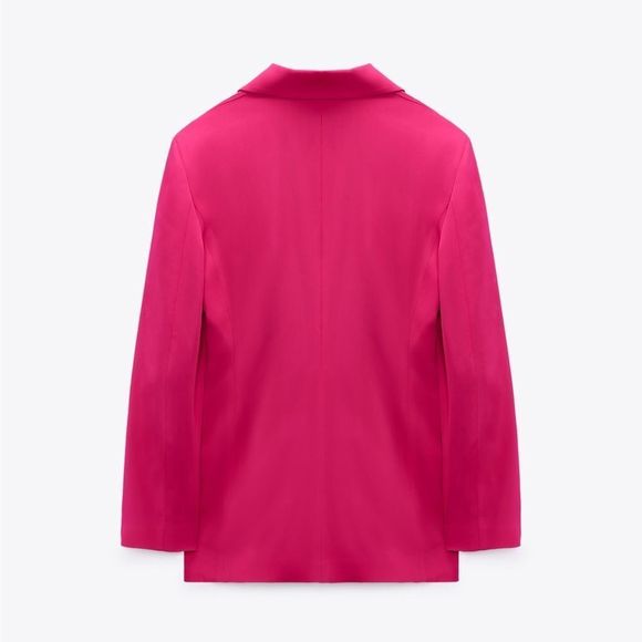 ZARA Pink Blazer with Black Trim - Picture 7 of 8